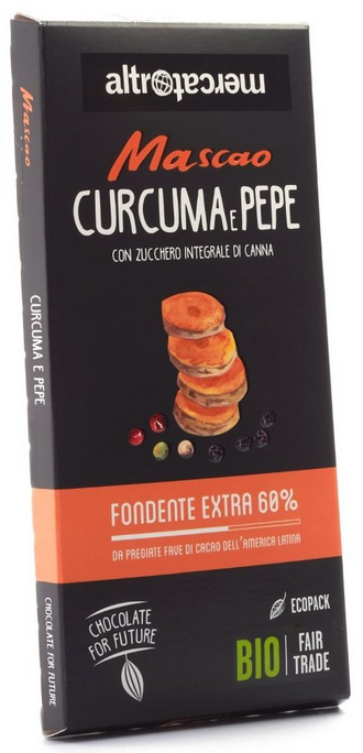 BIO hořká čokoláda s kurkumou a pepřem 100 g Mascao